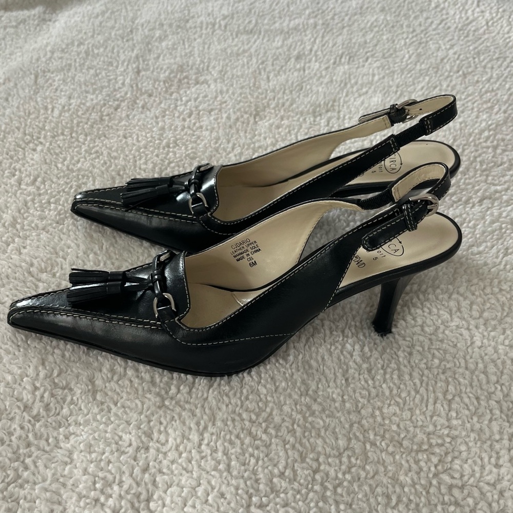 Joan & David Circa Comfort 365 Black Sling Back Pumps